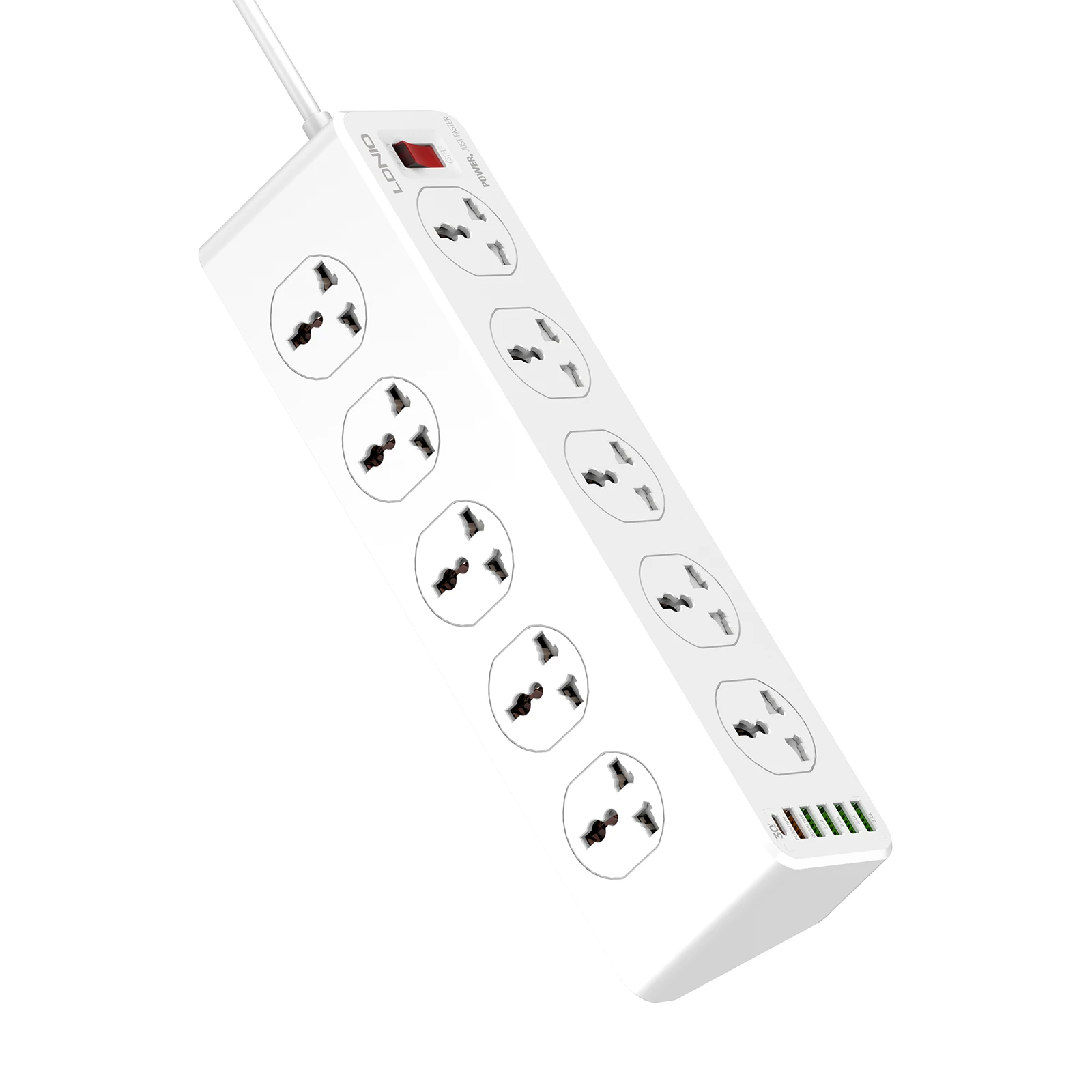 Ldnio SC10610 QC 3.0 PD Fast Charging Socket 2500W with 10 Sockets + 4 Usb Ports + 1 Type-C Pd Port + 1 Qc3.0 Port Desktop Extension Home Charger with 2M Cord 13 Ha005c5dece5843fa86e8d3a7fcab7a8fG