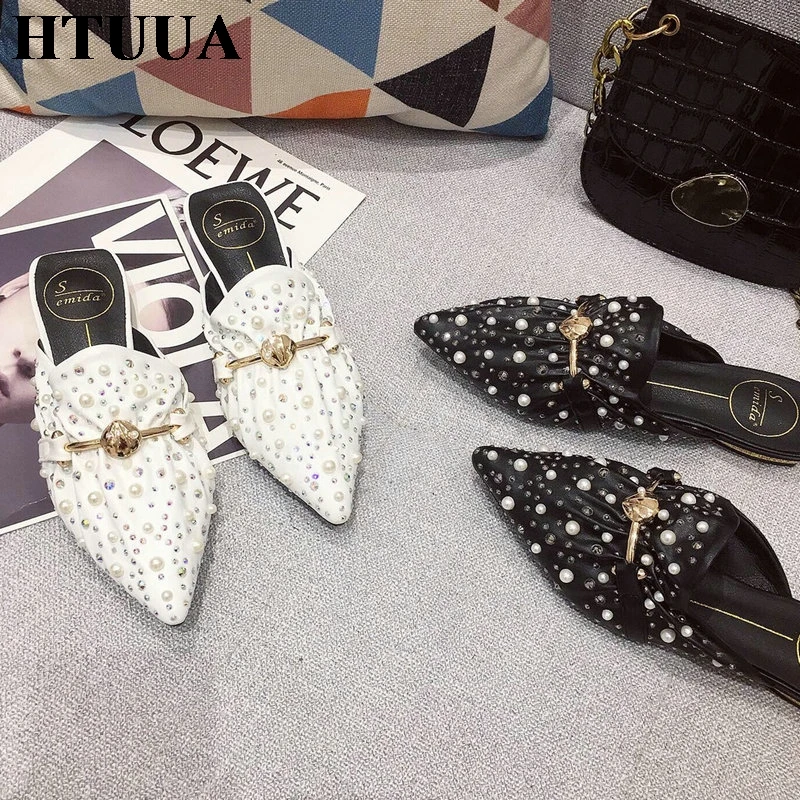 HTUUA/фирменный дизайн женские шлёпанцы шлепанцы на плоской подошве с
