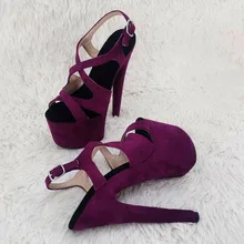

Leecabe 17CM/7Inch Suede upper sexy exotic sandals platform fashion High Heels Pole Dancing Shoes