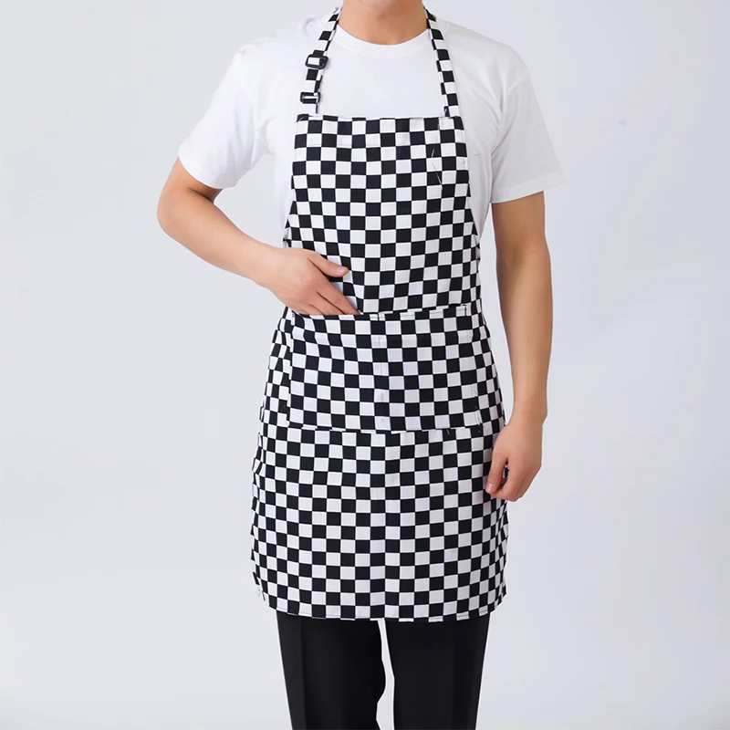 Зеленый Wholesale unisex Half-length Adult Apron Striped Hotel Restaurant Chef Waiter Apron Kitchen Cook Adjustable waterproof Apron new - Цвет: Зеленый