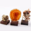 Metal Arm Mineral Stand Display Holder Rack Wood Support Base for Crystal Minerals Ores Agate Rocks for Home Office Show Room 3