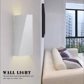 

10W Mordern Led Wall Light Dual-head Geometry Wall Lamp Sconce For Hall Living Room Corridor Light Bedroom Bedside Reading Lamp
