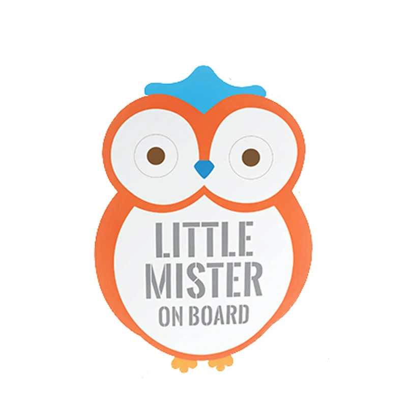 

Little Mister on Board Owl Shape Car Sticker Windshield PVC Decal Car Shape ZWW-2489, 13cm * 9.2cm