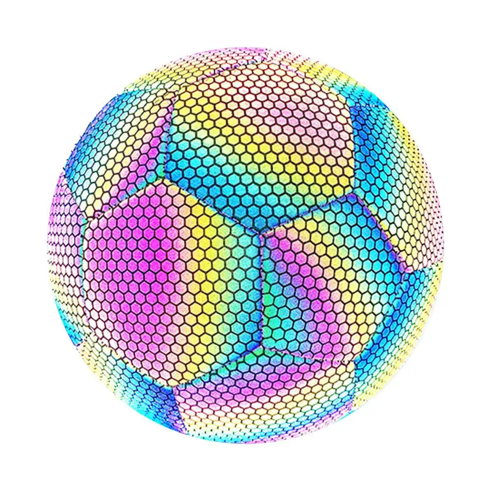 Holographic Reflective Footballs Training Soccer Ball Glow In The Dark