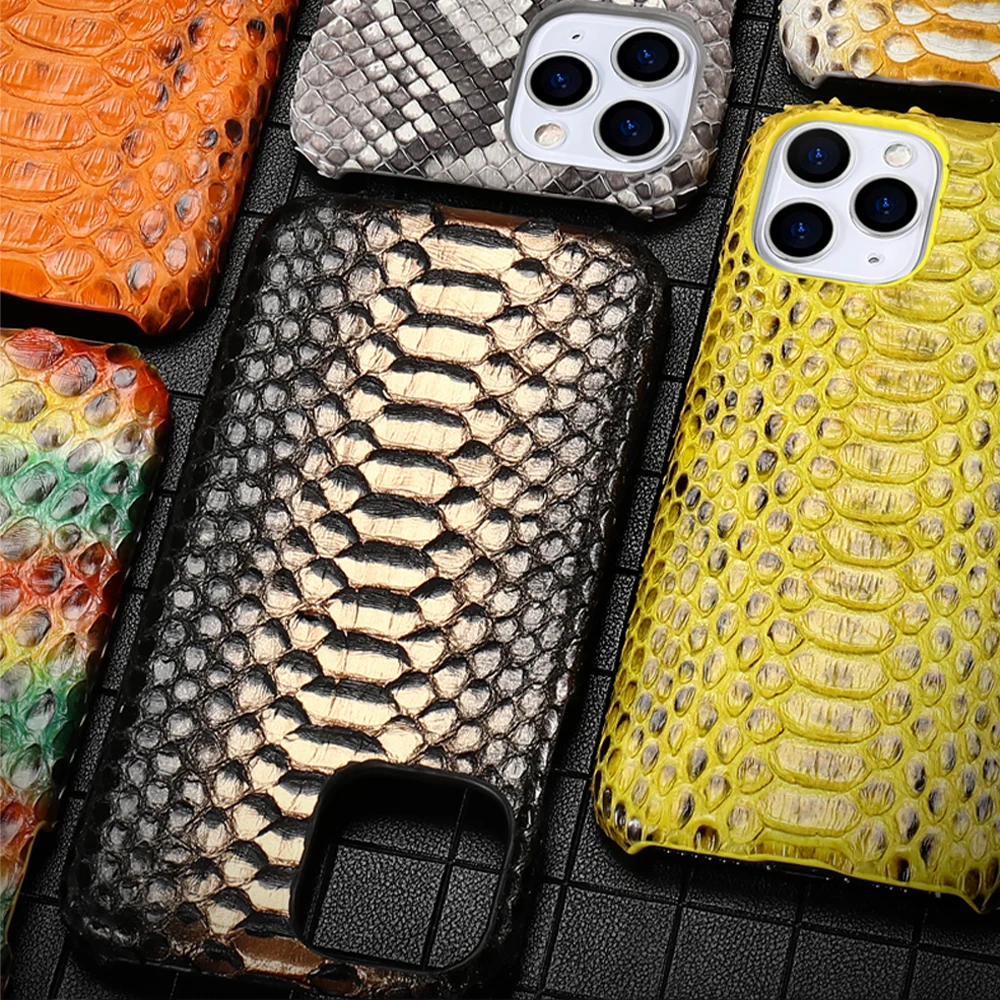 Luxury python Genuine leather Phone Case for iPhone 15 14 Pro Max 11 12 13 PRO Luxury Cover For iphone 13 Pro max XR XS Max