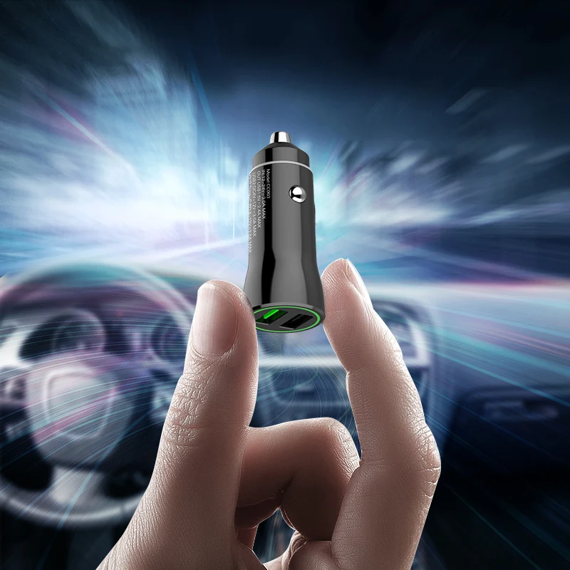 QC3.0 автомобильное зарядное устройство с двумя usb-портами для быстрой зарядки 9V2A для VIVO DASH зарядки для iphone 11 pro samsung