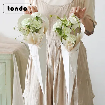 

5pcs Teacher's Day Gift Bronze Love Single Branch Flower Box Rose Dried Flowers Bags Flowers Wrapping Paper