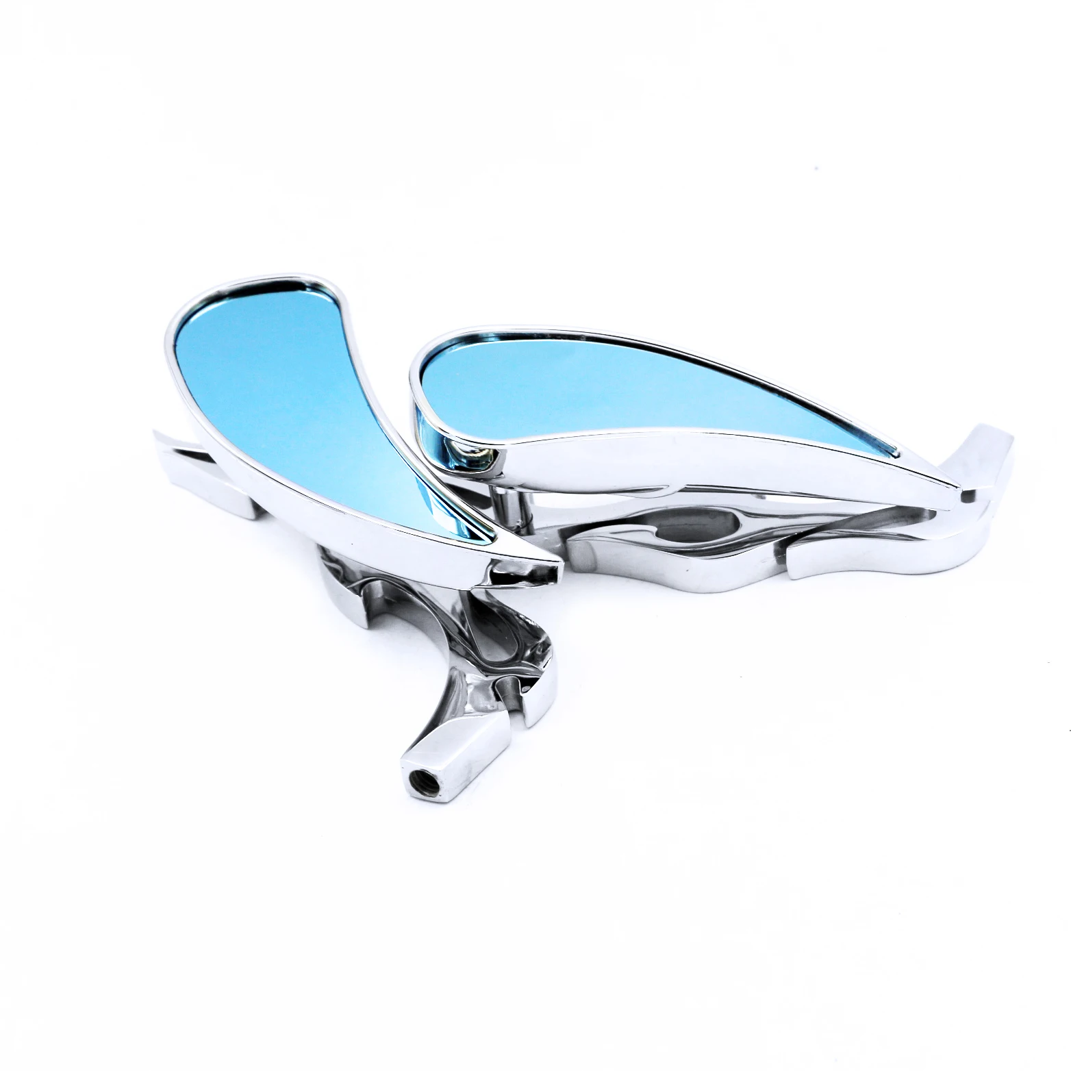 Хромированные черные moto rbike зеркала заднего вида unviersal 8 мм 10 мм moto mirror Ghost head skull deckle moto rcycle зеркало заднего вида - Цвет: Серебристый