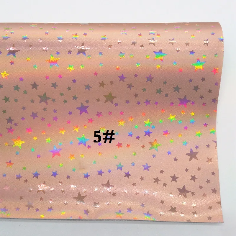Glitterwishcome 21X29 см A4 размер винил для бантов звезды тиснением искусственная ткань, металлические искусственная кожа листы для бантов, GM577A - Цвет: 5