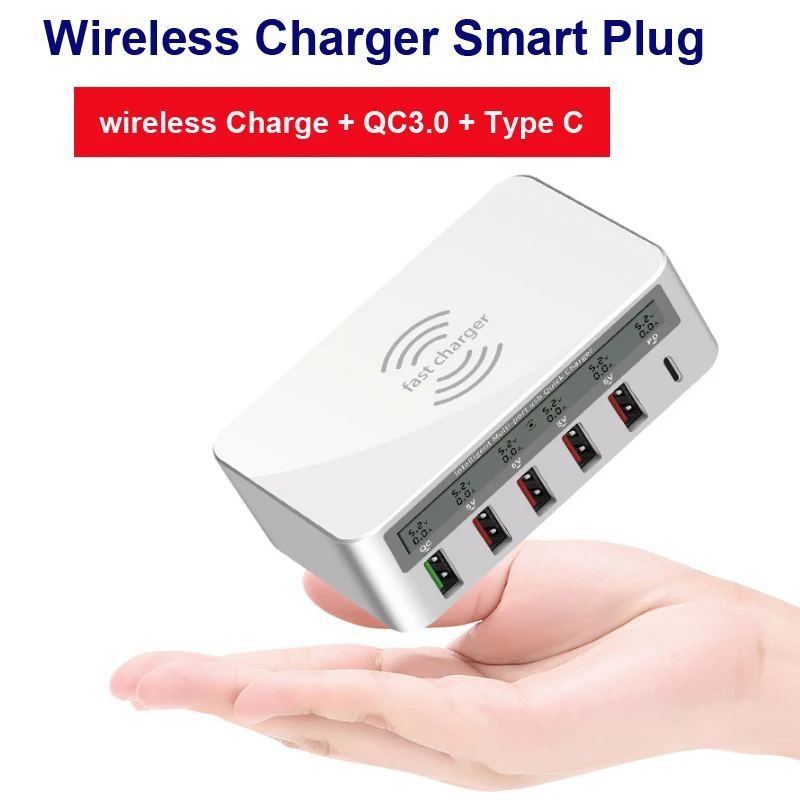 USB 5 портов QC3.0 USB зарядное устройство для мобильного телефона для путешествий Быстрое беспроводное зарядное устройство для iPhone X XS MAX XR 8 plus samsung S10 S9 S8 7