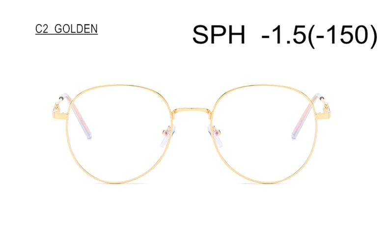 SWOKENCE очки по рецепту для близорукости SPH-0,5 до-6,0 для женщин и мужчин элегантная оправа из сплава с пандой очки для близоруких F124 - Цвет оправы: C2 (-1.5)
