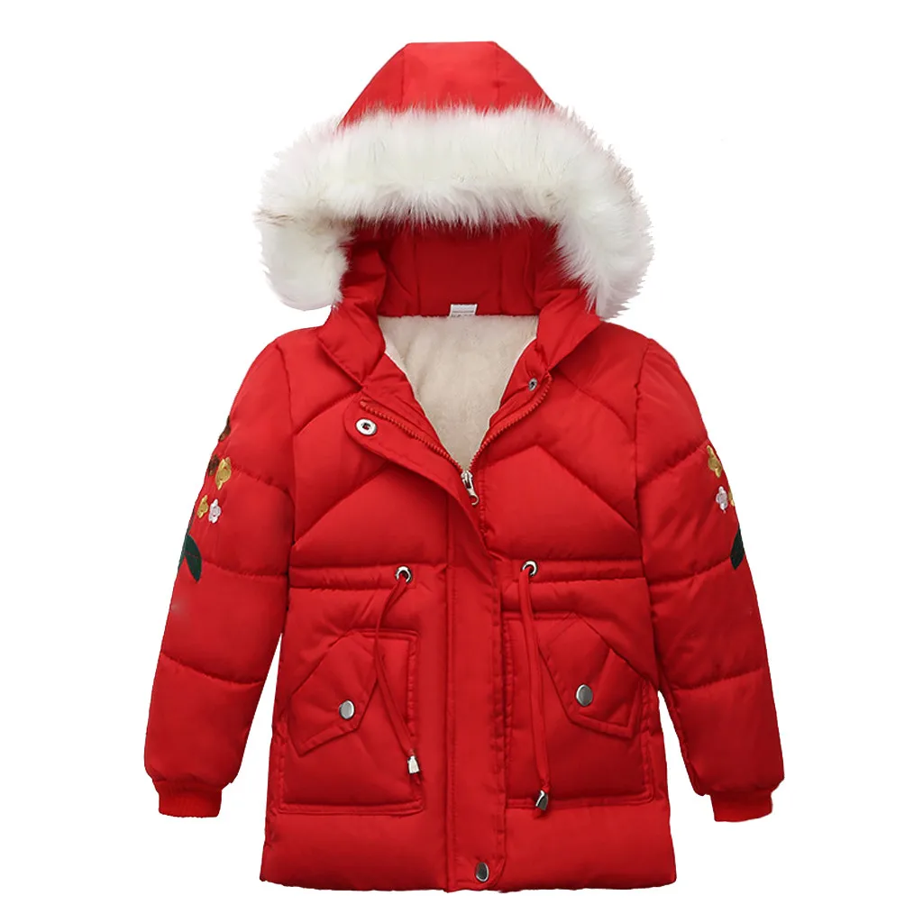 SAGACE; Детские пальто; зимние детские пальто с капюшоном на молнии для мальчиков и девочек; куртка для малышей; плотная теплая зимняя хлопковая верхняя одежда; модная одежда - Цвет: Red