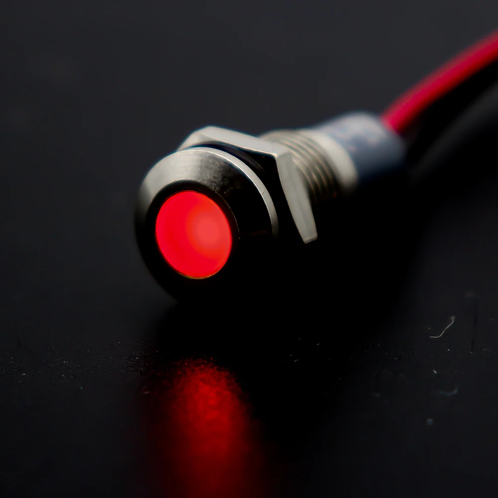 ตัวเลือกสินค้า ไฟ LED ขนาด 6-12 มม. กันน้ำ IP65 สีแดง/ฟ้า/ขาว
