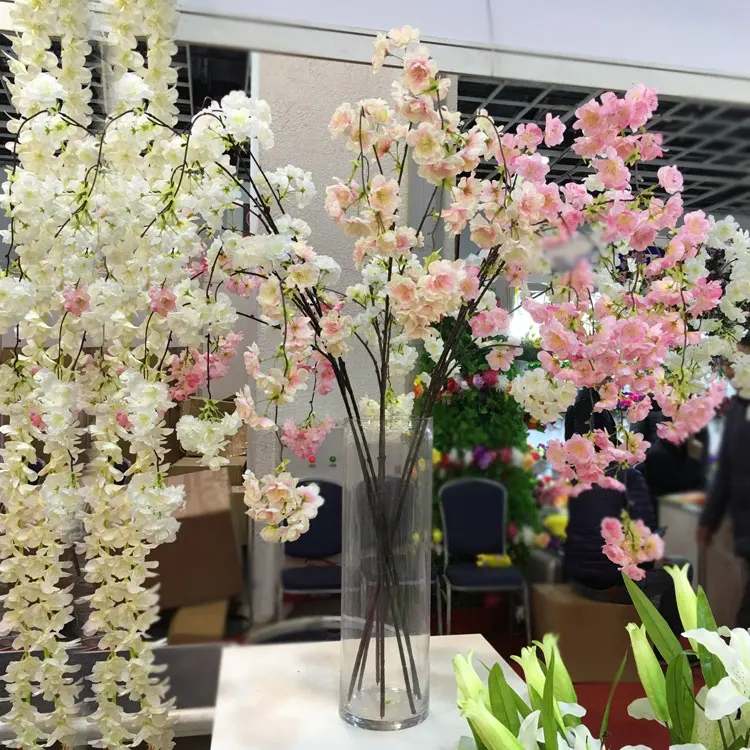 Big136cm artificial cherry blossom vines oriental home wedding garden party shop Decor Chriatmas luxurious cherry fake flores
