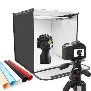 

SPASH F40A 40*40cm Portable Photo Studio Bi-color LED Light Box 16 inch Lightbox with Background Photo Box for Product Shooting