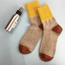 1 пара,, новые цветные женские теплые носки, носки из кроличьей шерсти, носки средней длины с широким носком, утолщенные Носки-Тапочки