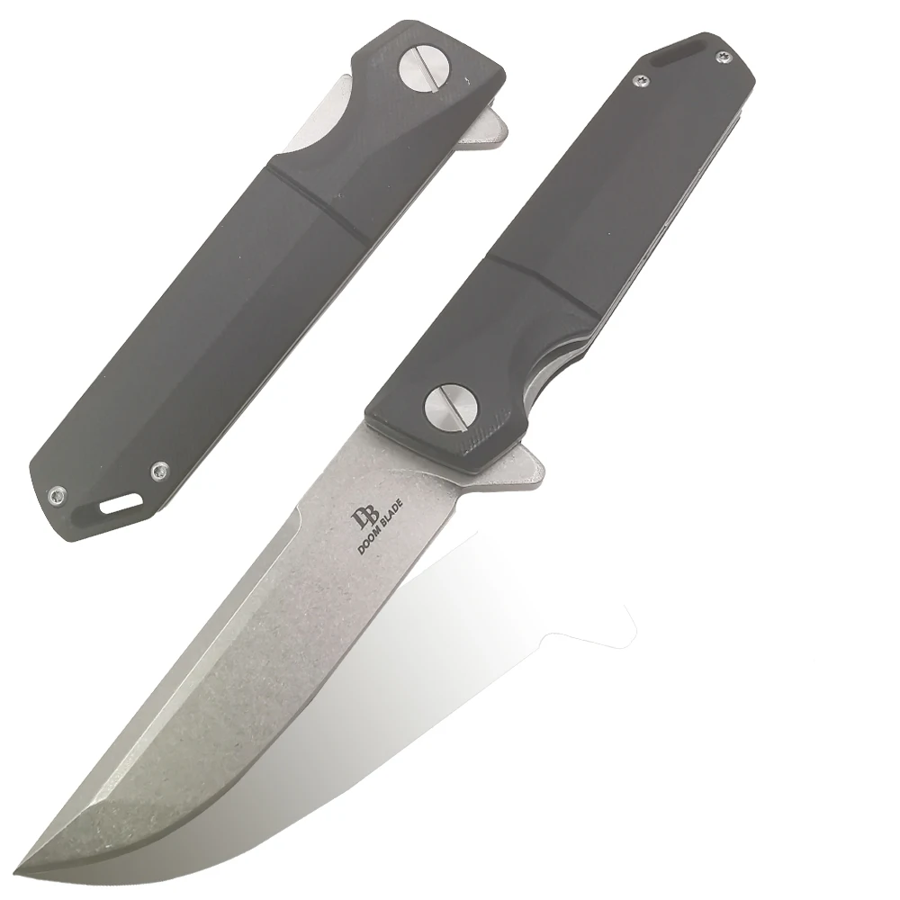

100% D2 folding knife ball G10 handle outdoor tactical camp hunting knife EDC tool dinner kitchen knife