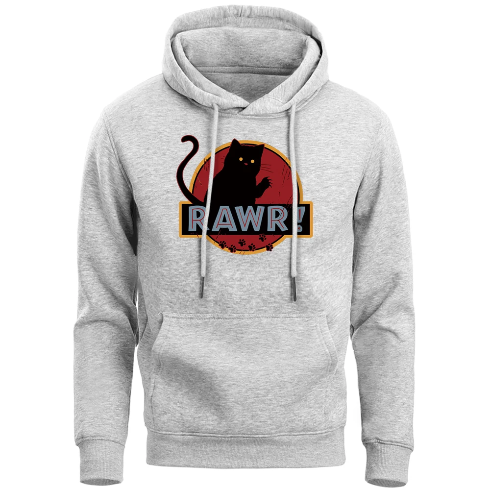 

Rawr Black Cat Printed Streetwear Hoodie Men Hip Hop Sweatshirt 2019 Winter Warm Fleece Sudaderas Para Hombre Male Pollover