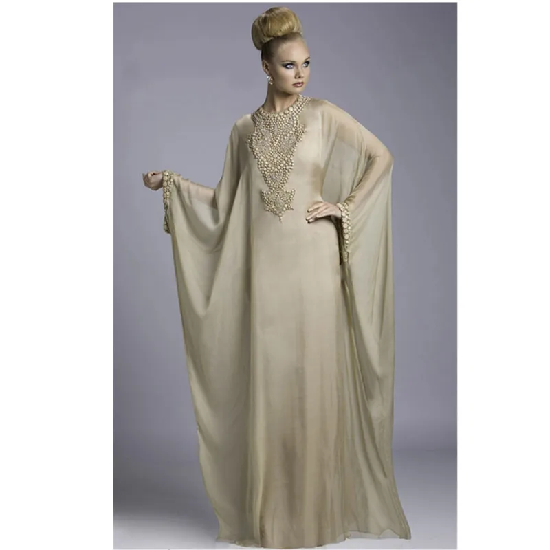 Transparante Chiffon Nieuwe Prom Jurken Aankomst Knop Borduurwerk EEN Lijn Dubai Marokkaanse Kaftan Abaya Jilbab Islamitische Jurk Transparante Chiffon Nieuwe Prom Jurken Aankomst Knop Borduurwerk EEN Lijn Dubai Marokkaanse Kaftan Abaya Jilbab Islamitische Jurk