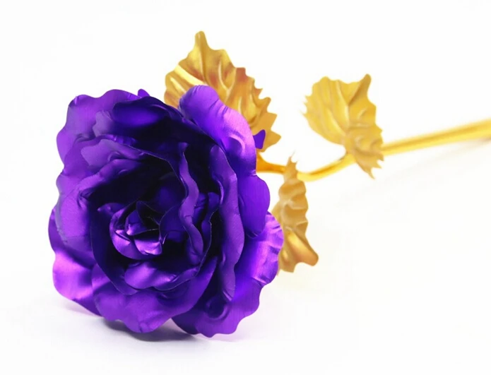 24K позолоченный Galaxy Rose подарок на День святого Валентина для подруги жены любовь подарок - Цвет: Фиолетовый