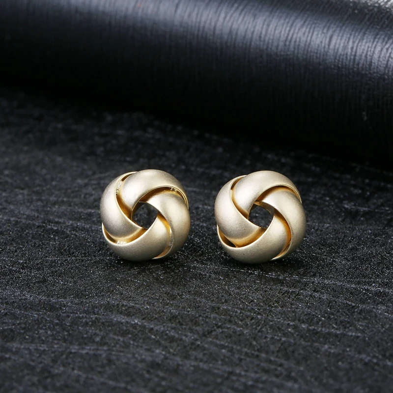 MIGGA серьги-гвоздики с геометрическим дизайном из металла матовое золото женские серьги массивные ювелирные изделия