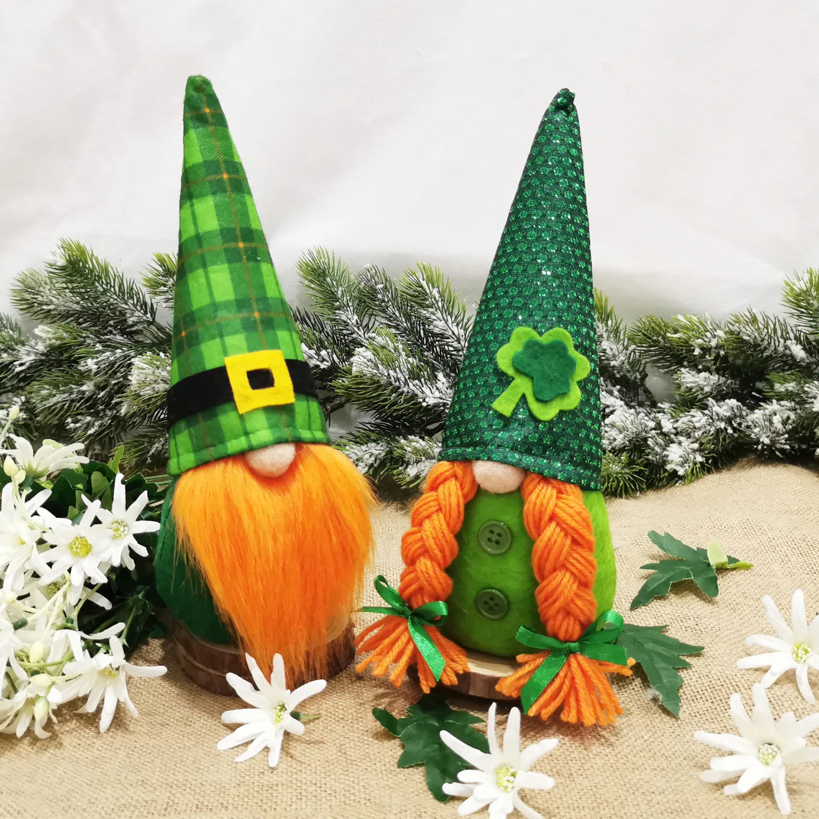 2021 St. Patrick's Day Faceless Doll Tomte Gnome Plush Toy St Patricks Ireland Lucky Elf Plushie Clover Holiday Decoration | Игрушки и