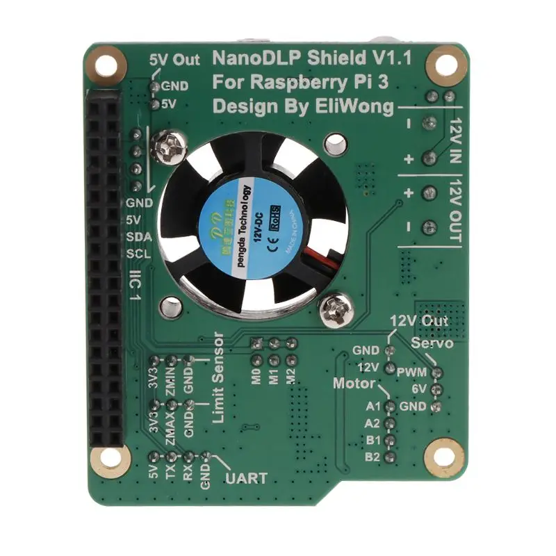 Nanolp щит V1.1 Плата расширения для Raspberry Pi 3B+ концевой выключатель+ радиатор D08B