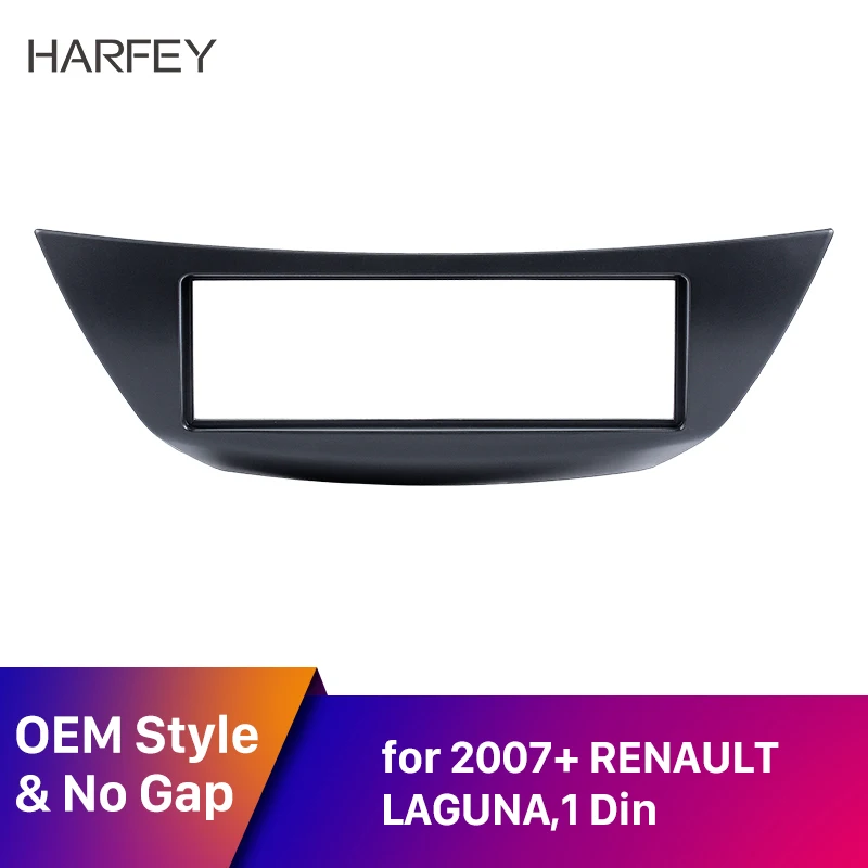 

Harfey Black 182*53mm One Din Fascia Dashboard Bezel Refit Kit DVD CD Panel Cover Trim Frame For RENAULT LAGUNA Installation kit