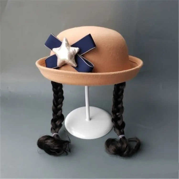 Girls Top Hat Japanese Style Wigs Lovely Flowers Autumn Winter Warm Birthday Party Performance Casual High Quality Child Hats