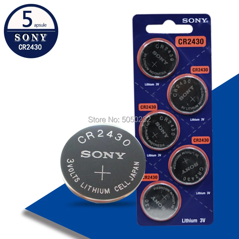 5pcs Sony Original Wholesale CR2430 DL2430 2430 3V Button Battery For Watch Toy Headphone