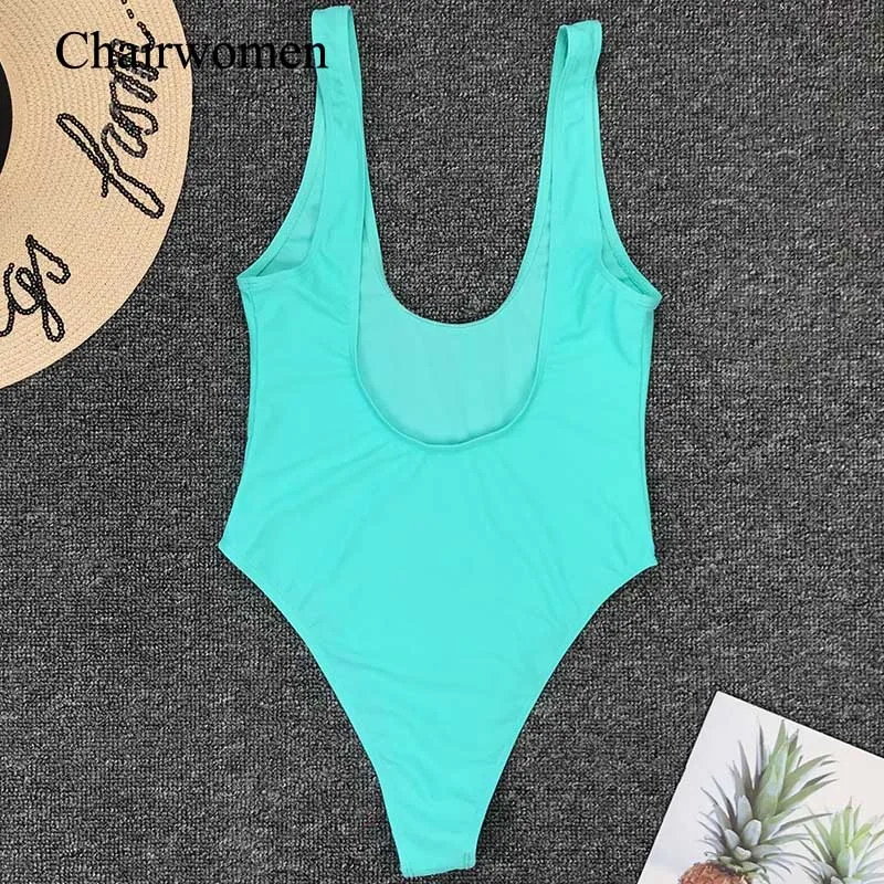 Sexy 2020 Scoop Back High Leg Cut One Piece Swimsuit Women Swimwear Female Red Rose Black Bather Bathing Suit Swim Wear Monokini