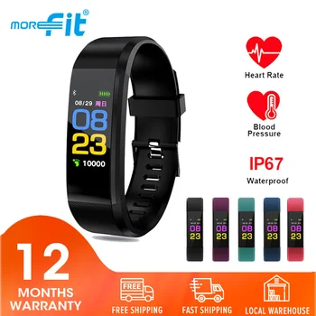 

Morefit 115 Plus Smart Bracelet IP67 Waterproof Smart Watch Heart Rate Monitor Thermometer Wristwatch Fitness Tracker