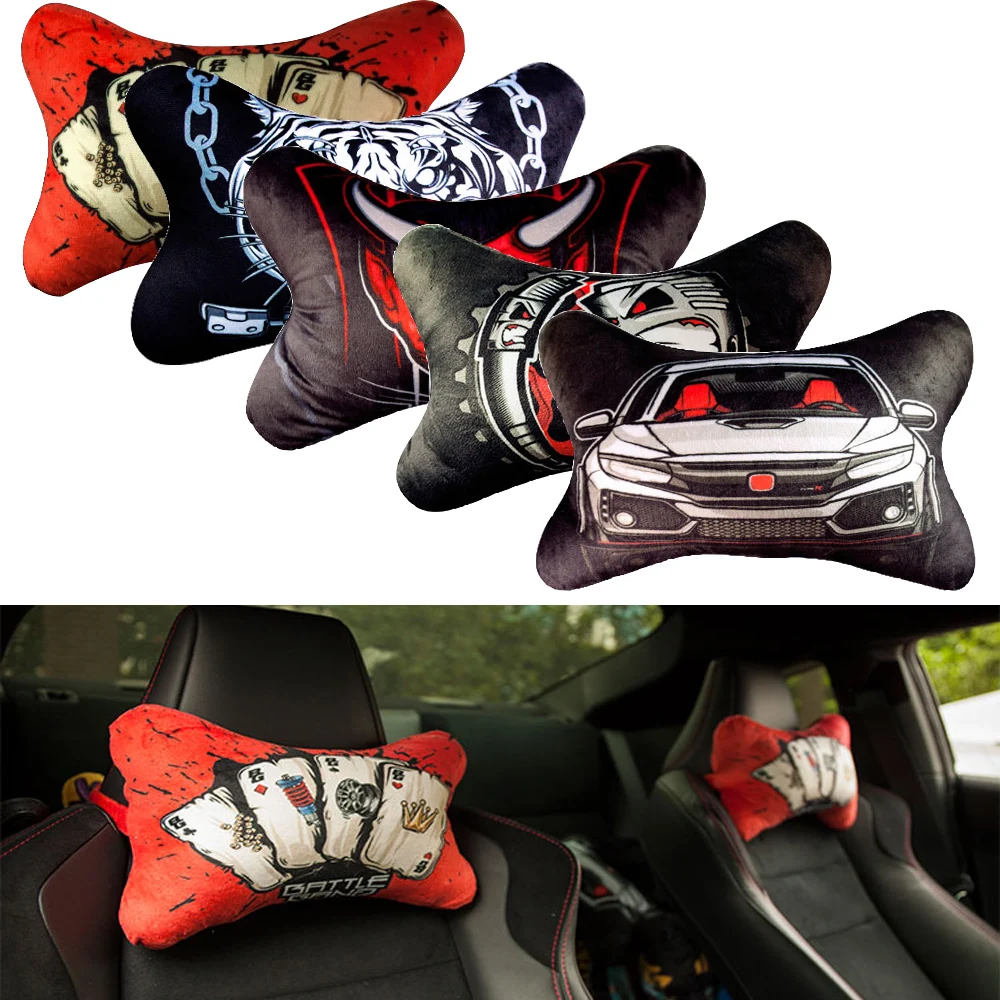 

JDM Hellaflush style modified car headrest Car Neck Rest Headrest Cushion Pillow Auto Neck pillow for universal car