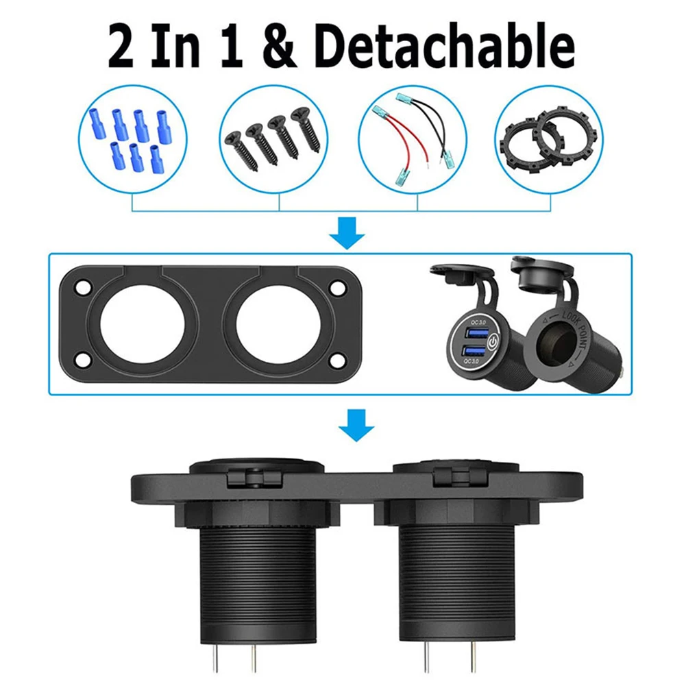 12V 24V 200W двойной USB сплиттер адаптер Автомобильное зарядное устройство