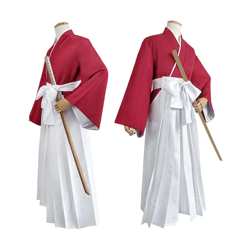 Японский стиль аниме косплей костюм HIMURA KENSHIN кимоно Хэллоуин вечерние костюмы