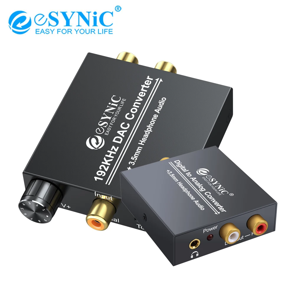 Преобразователь ЦАП eSYNiC 192 кГц 96 S/PDIF цифровой коаксиальный преобразователь Toslink в