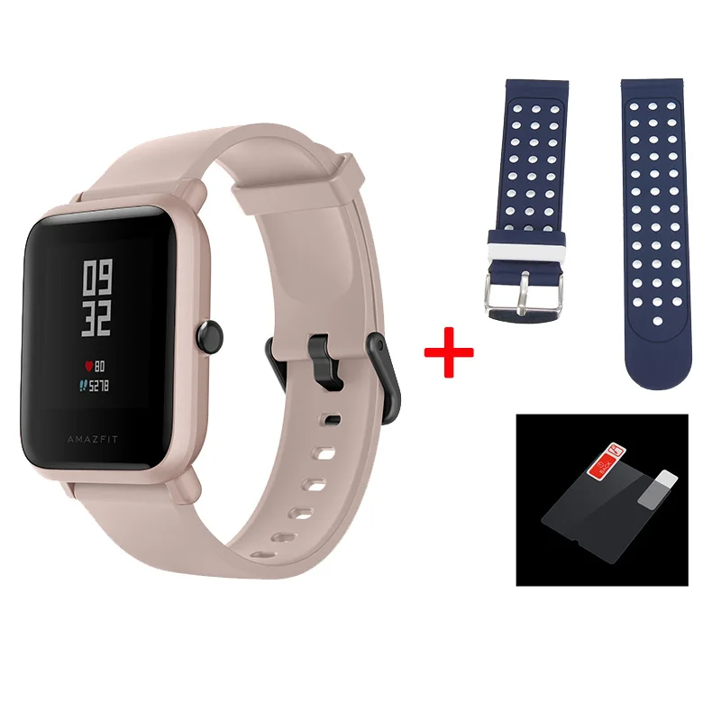 Смарт-часы Amazfit Bip Lite английская версия Huami Amazfit Bip LITE Мужские часы 45 дней Срок службы батареи 3ATM водонепроницаемые часы - Цвет: pink and blue