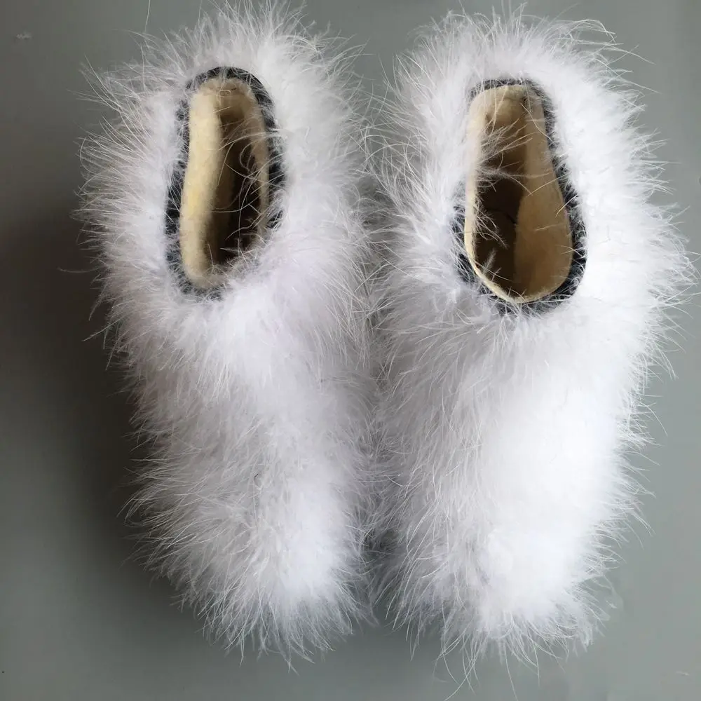 ASILETO/зимние женские теплые ботинки; теплые лыжные ботинки на плоской подошве с натуральным мехом страуса и перьями; botte T566
