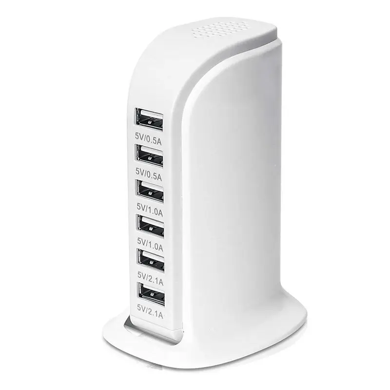 White ABHU-Мульти USB Зарядное устройство, 30W 6-Порты и разъёмы зарядка через usb паяльная станция для iPhone X/XS/XR MAX/8/7 Plus/6 Plus/6 S Plus 5S iPad Pro Air Mini samsung г - Цвет: White