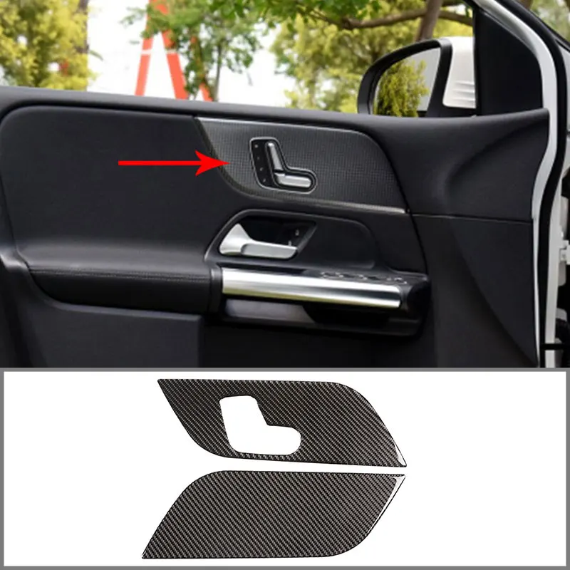 

For Mercedes-Benz B-Class 2020 Front Door Panel Sticker Real Carbon Fibersoft Car Interior Modification Parts