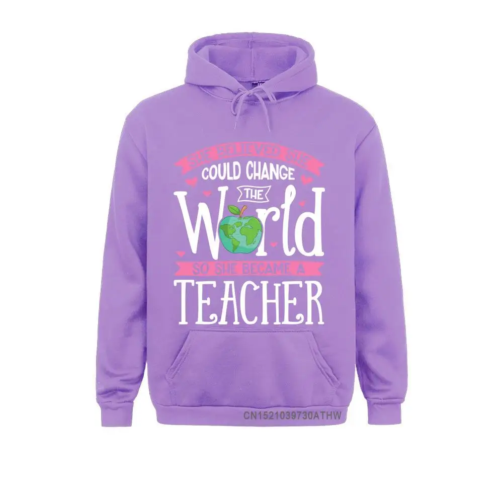 Plain She Believed She Could Change The World T shirt Teacher Gift__4137 Sweatshirts  Adult Hoodies Long Sleeve Summer/Fall Hoods She Believed She Could Change The World T shirt Teacher Gift__4137purple