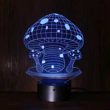 

Mushroom Shape 3D LED Visual Lamp Transparent USB Remote Night Light LED Lamp 7 Color Changing Touch Table Lamp Home Decor