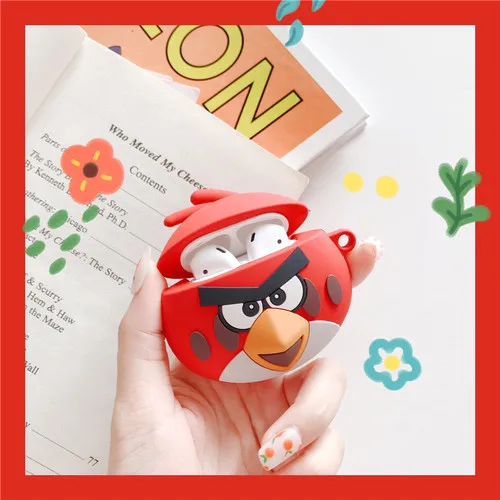 AS PIC Милый 3D мультфильм прекрасный Angry Bird мягкий силиконовый наушник чехол для Apple AirPods 1/2 беспроводной Bluetooth чехол для гарнитуры - Цвет: AS PIC