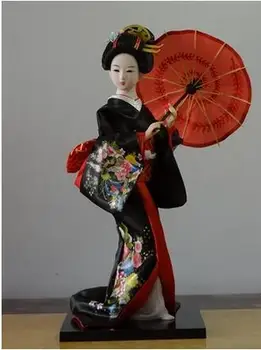 

30cm Resin Statuette Ethnic Japanese Geisha Dolls Kimono Dolls Belle Girl Lady Collection Home Decoration Miniature Figurines