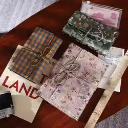 Livre de poche rétro en tissu pour fille, carnet de poche japonais A6, joli carnet de notes à feuilles larges de grande valeur 
