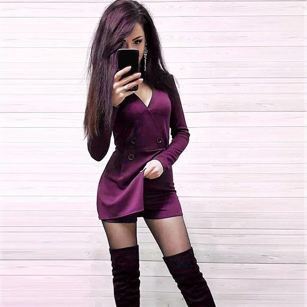 Womail Jumpsuit Women V Neck Solid Playsuit Red long Sleeve Casual Button Office Shorts Playsuits Elegant Asymmetrical Jumpsuit Womail Jumpsuit Women V Neck Solid Playsuit Red long Sleeve Casual Button Office Shorts Playsuits Elegant Asymmetrical Jumpsuit