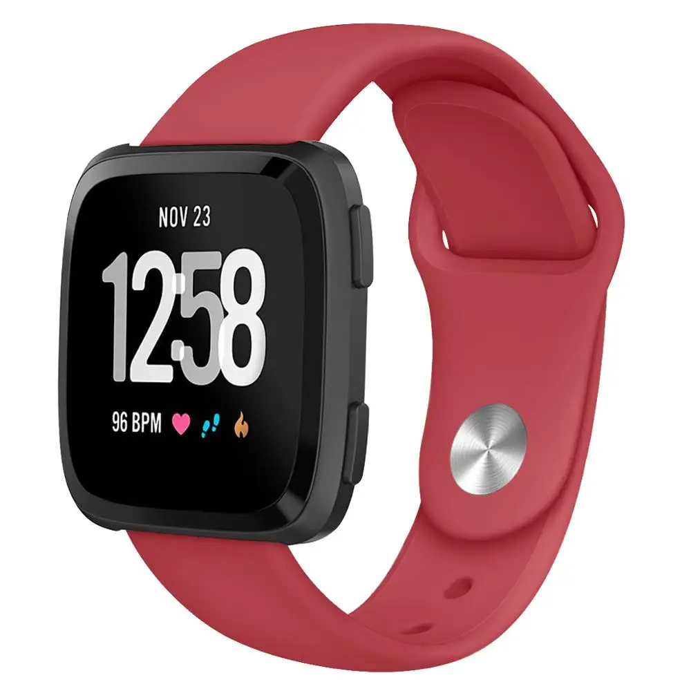 Высококачественный силиконовый безопасный регулируемый ремешок для Fitbit Versa2 Versa Lite, ремешок-браслет, ремешок для часов - Цвет ремешка: Red