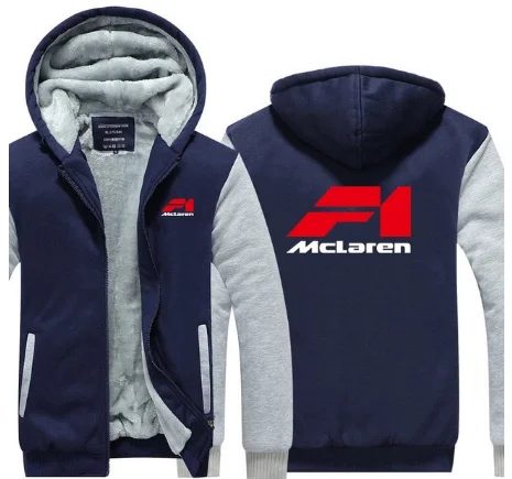 3 New Winter Fleece Hoodies men Zipper for Mclaren sweatshirt Casual coat male Thicken jackets Tops f - Цвет: 3