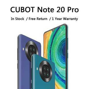 Перейти на Алиэкспресс и купить CUBOT Note 20 Pro сотовый телефон 4200 мА/ч, Батарея сзади Quad Камера 12MP NFC Смартфон 4g 6,5 ″ HD Дисплей Android 10 телефонных
