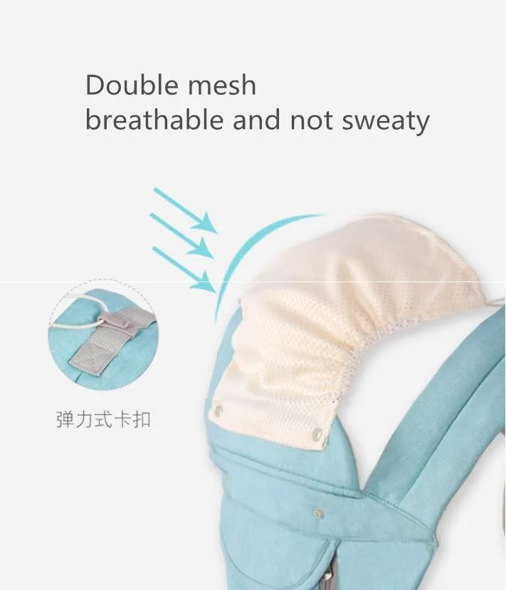 Breathable Baby Carrier Infant Baby Hipseat Sling Front Facing Kangaroo Ergonomic Baby Wrap Carrier Backpack for All Seasons
